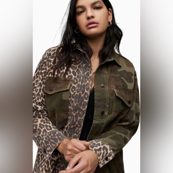All Saints Jackets & Blazers - ALLSAINTS Lily Camouflage Shacket Dress
